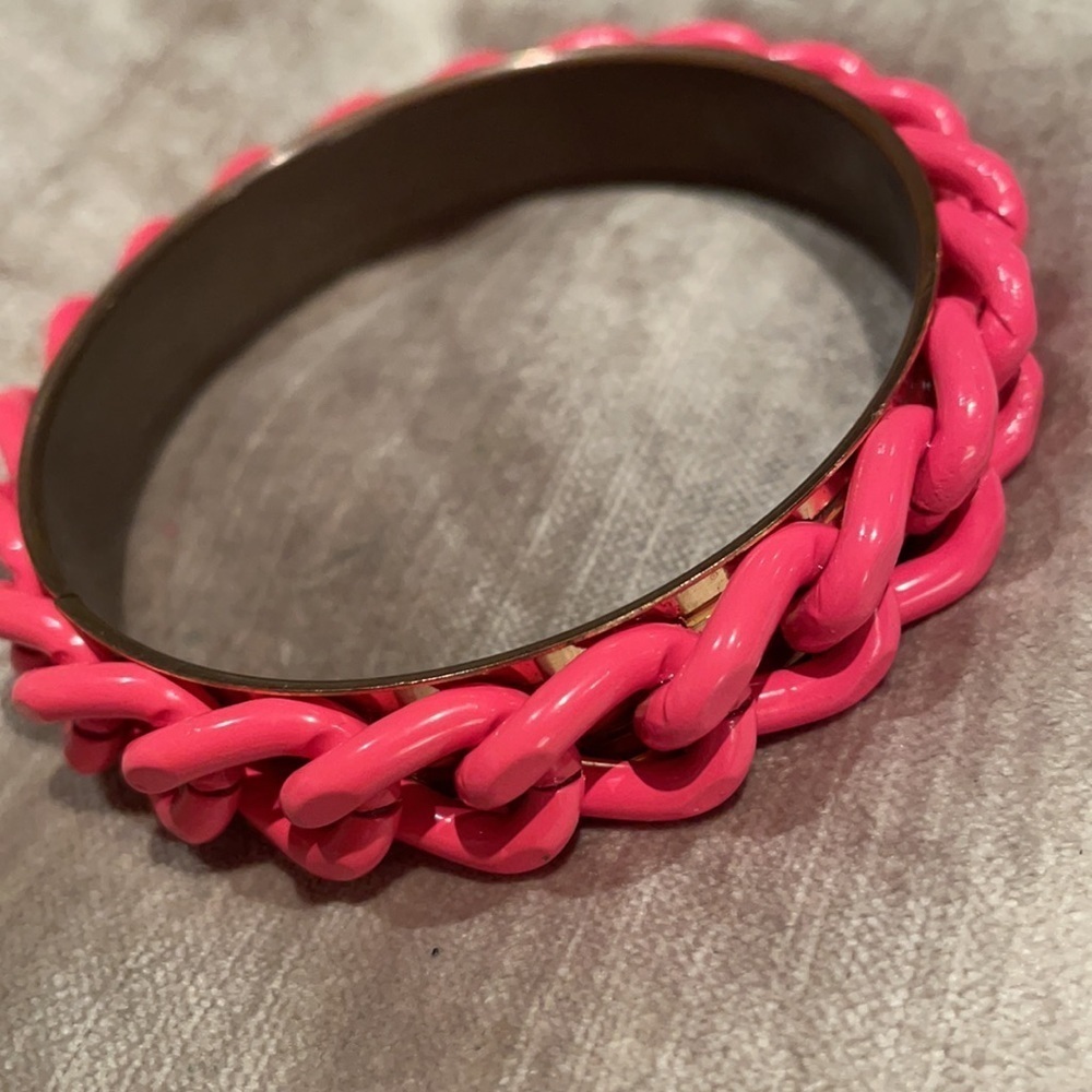 Vintage 80’s Pink Chain Rope Bangle Bracelet